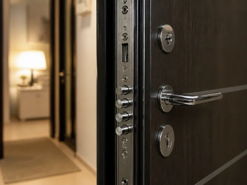 Cerradura de seguridad multipunto instalada en puerta de Valencia