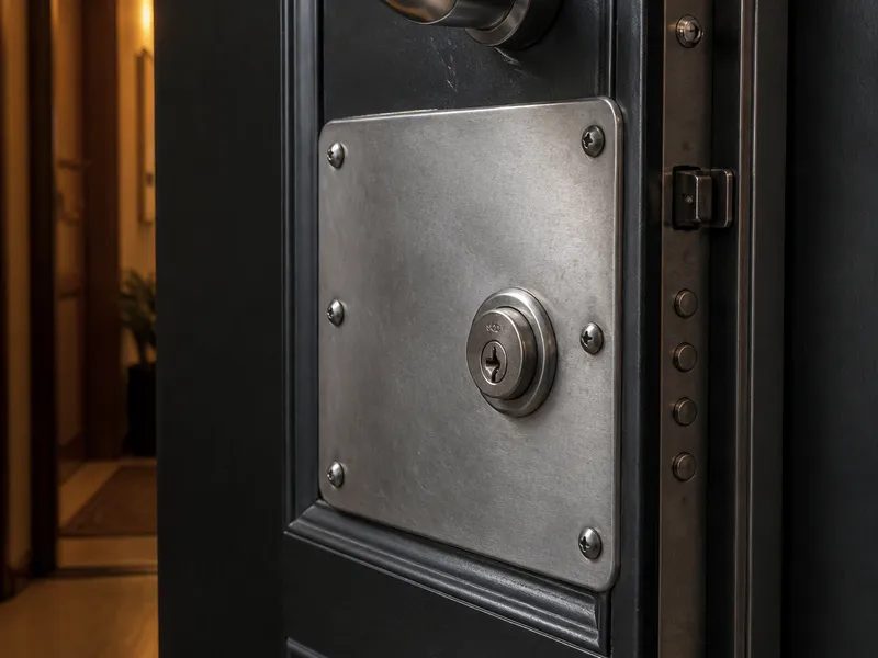 Escudo magnético protector del bombín en puerta de Valencia
