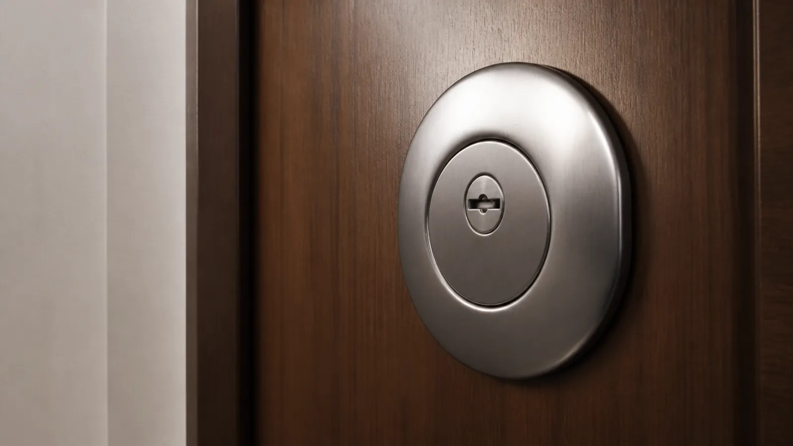 Escudo metálico de seguridad instalado sobre una puerta acorazada