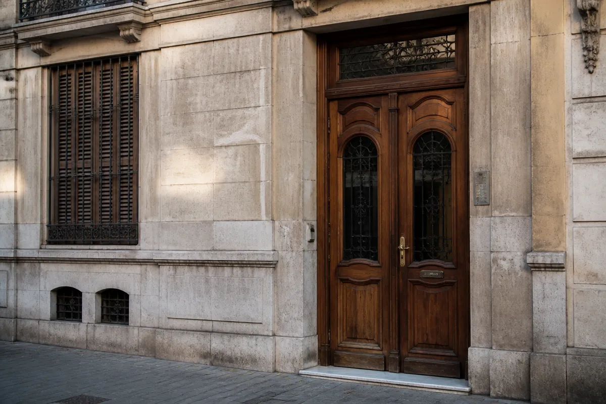 Portal de un edificio en Valencia, zona de cobertura del cerrajero